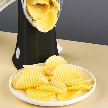 Handkurbel Kartoffelschneider Gemüseschneider Obst Cutter Schwarz