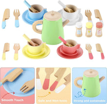 Holz Geschirrset Kinder Teeservice Spielküche Zubehör