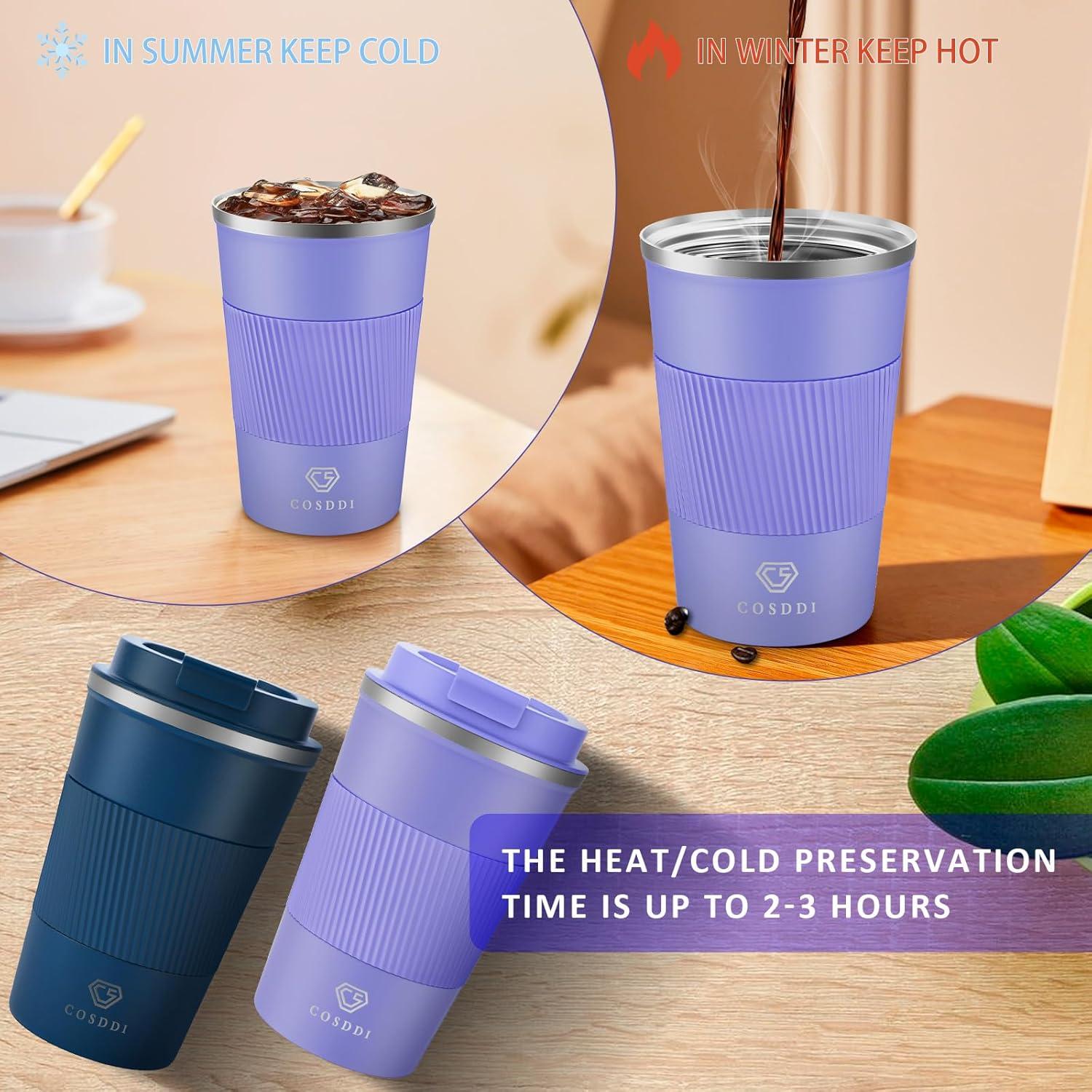 Isolierter Edelstahl Thermobecher 18oz Vakuum Reisebecher Purple