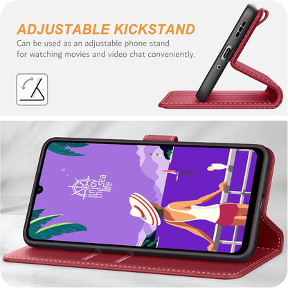 Xiaomi Redmi 13C / Poco C65 Handyhülle Premium Leder Weinrot