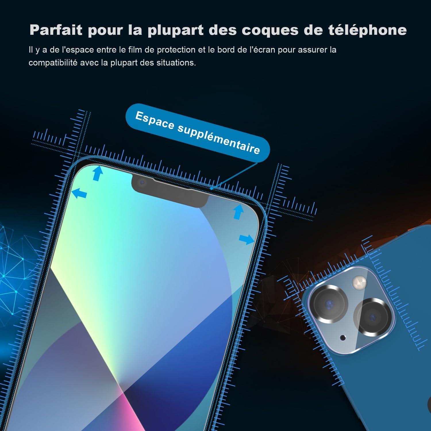 2er Pack iPhone 13 Hartglas Displayschutz 9H Transparent