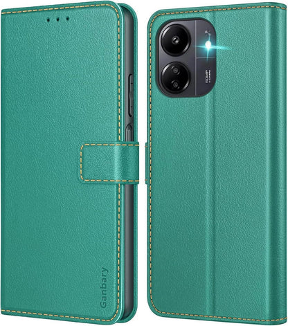 Handyhülle Xiaomi Redmi 13C Poco C65 Leder Klapphülle Blaugrün