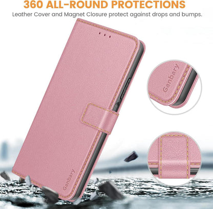 Samsung Galaxy A25 5G Handyhülle Leder Klapphülle Standfunktion Rosa