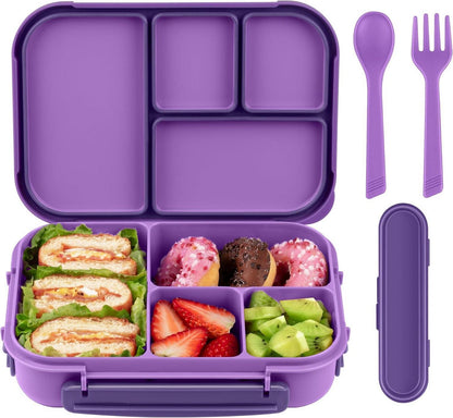 Brotdose Bento Box Kinder Lunchbox Besteck 1200ml lila