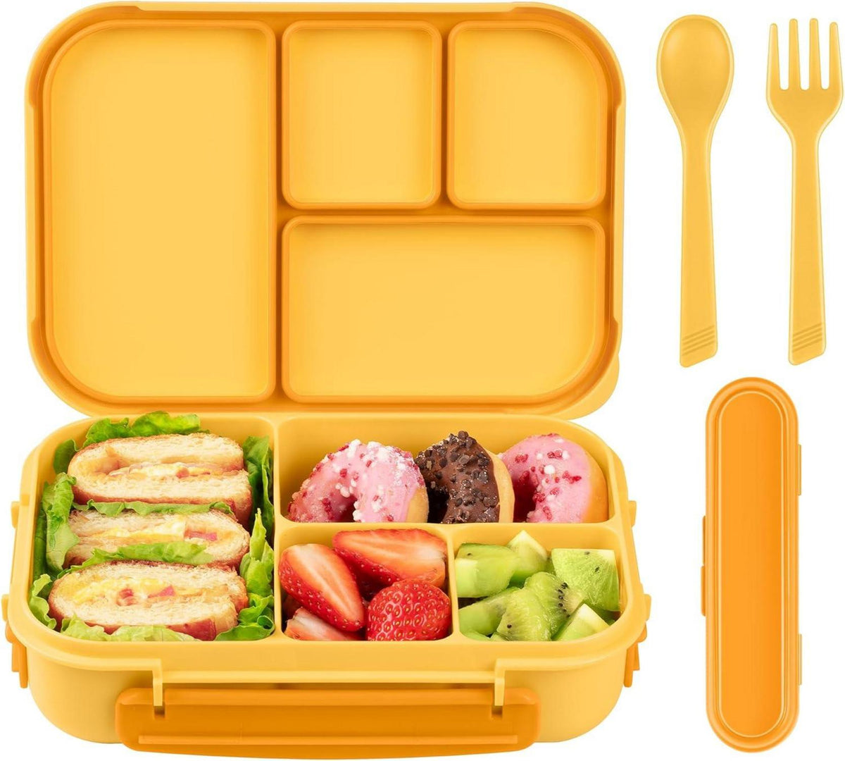 Amathley Brotdose Kinder Bento Lunchbox 1200ml Gelb