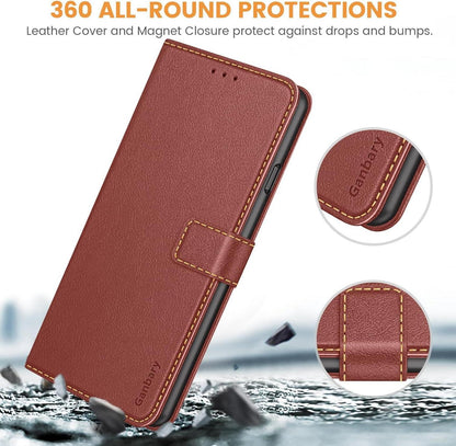 Premium Leder Handyhülle iPhone SE 2022 5G/SE 2020/7/8 - Braun