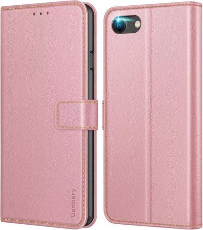 iPhone SE 2022 Leder Handyhülle mit Kartenschlitzen & Standfunktion