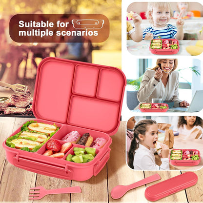 Amathley Bento Lunchbox Kinder 1200ml Besteck Mikrowellenfest Spülmaschinenfest
