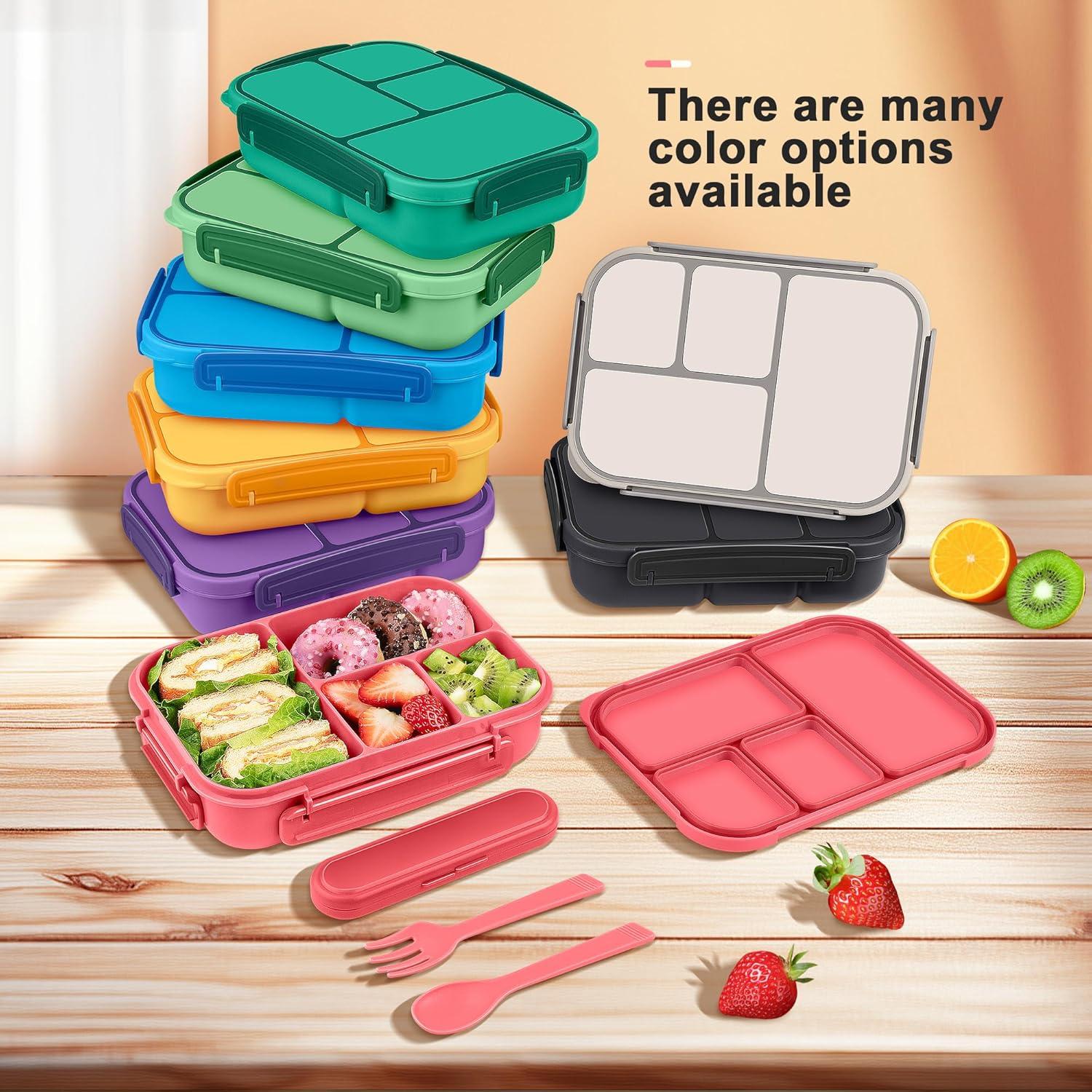 Amathley Bento Lunchbox Kinder 1200ml Besteck Mikrowellenfest Spülmaschinenfest