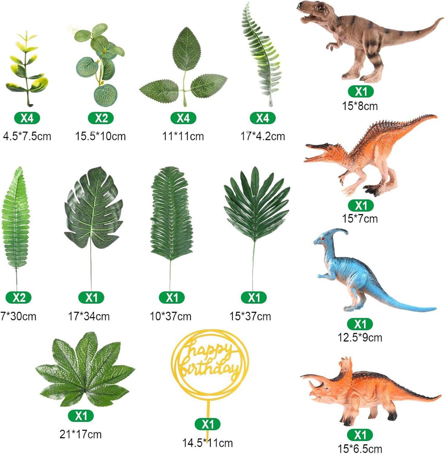 Dinosaurier Tortendeko Set 25-teilig für Kindergeburtstag