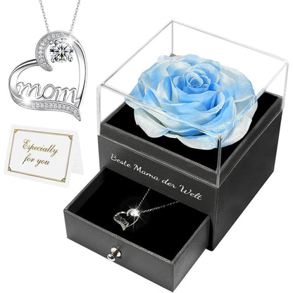 Muttertag Beste Mama der Welt Ewige Rose Halskette Geschenk
