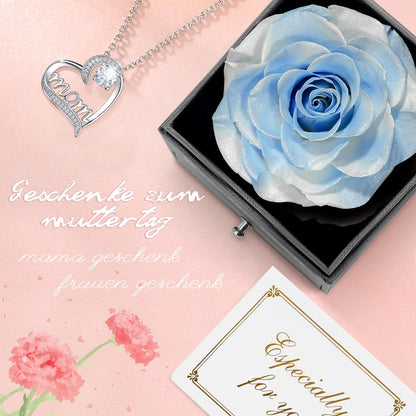 Muttertag Beste Mama der Welt Ewige Rose Halskette Geschenk
