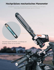 Tiakia Fahrrad Standpumpe mit Manometer 260PSI Hochdruck