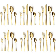 30-teiliges Edelstahl Besteckset für 6 Personen – Spiegelpoliert, Gold