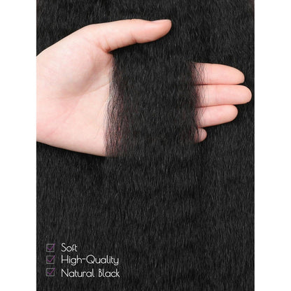 Echthaar Clip-In Verlängerung, glatt, schwarz, 56cm
