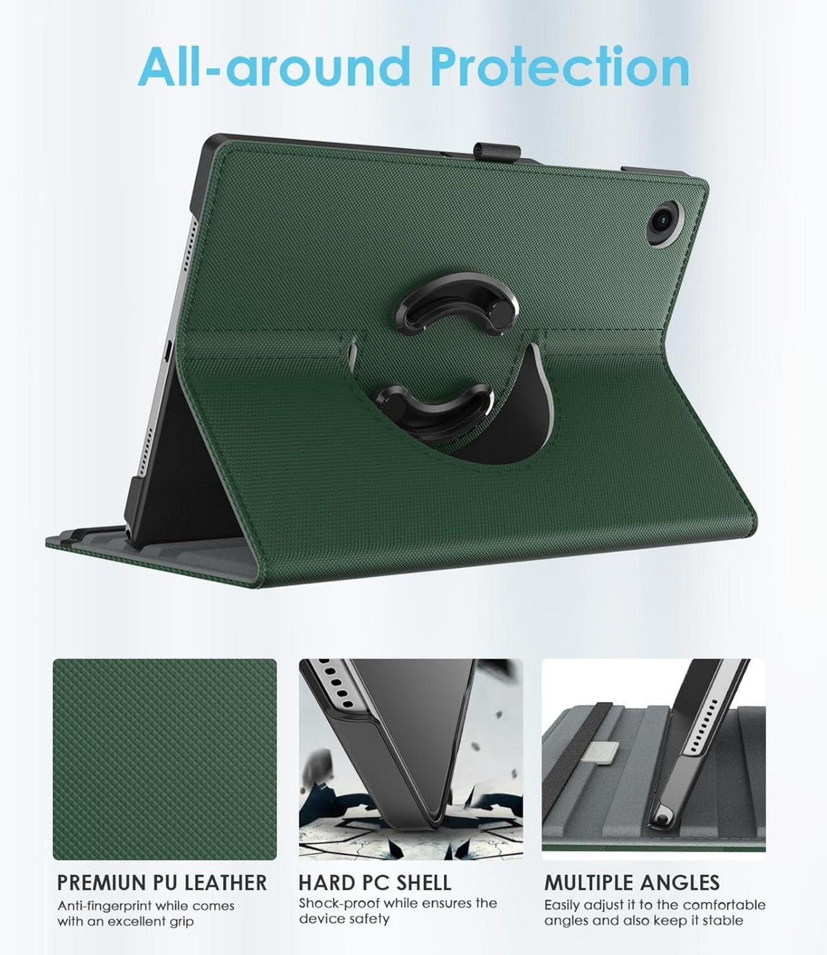 TiMOVO Drehbare Hülle Samsung Galaxy Tab A9+/A9 Plus 11 Zoll 2023 - Armee Grün