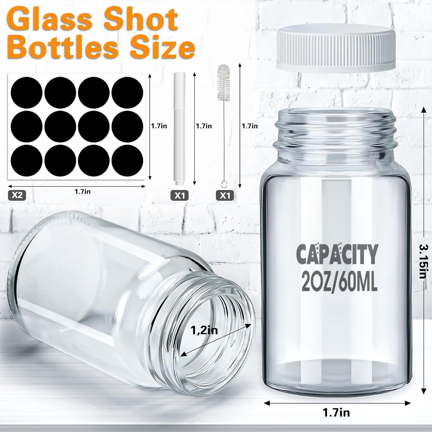 12er Set Mini Ingwer Shot Glasflaschen mit