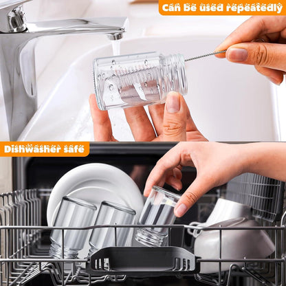 Mini Ingwer Shot Glasflaschen 60ml mit Deckel, 12 Stück - Kleine Schnapsflaschen für Gewürze & Flüssigkeiten