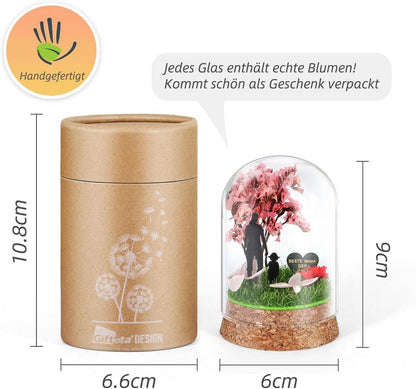 Ewige Blumen im Glas Geschenkbox für Mama - Handgefertigt & Umweltfreundlich