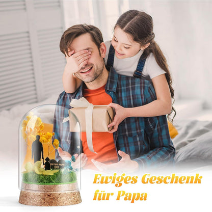 Ewige Blumen im Glas mit Geschenkbox für Papa - Handgefertigte