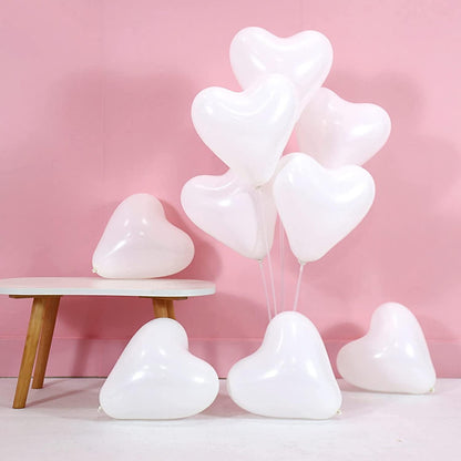 Herzluftballons Weiß 100 Stück Helium 12 Zoll Hochzeit Verlobung Valentinstag JGA Party Deko