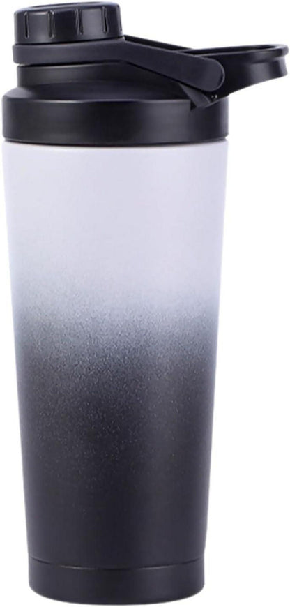 Protein Shaker 750ML Schwarz Grau Isoliert Auslaufsicher