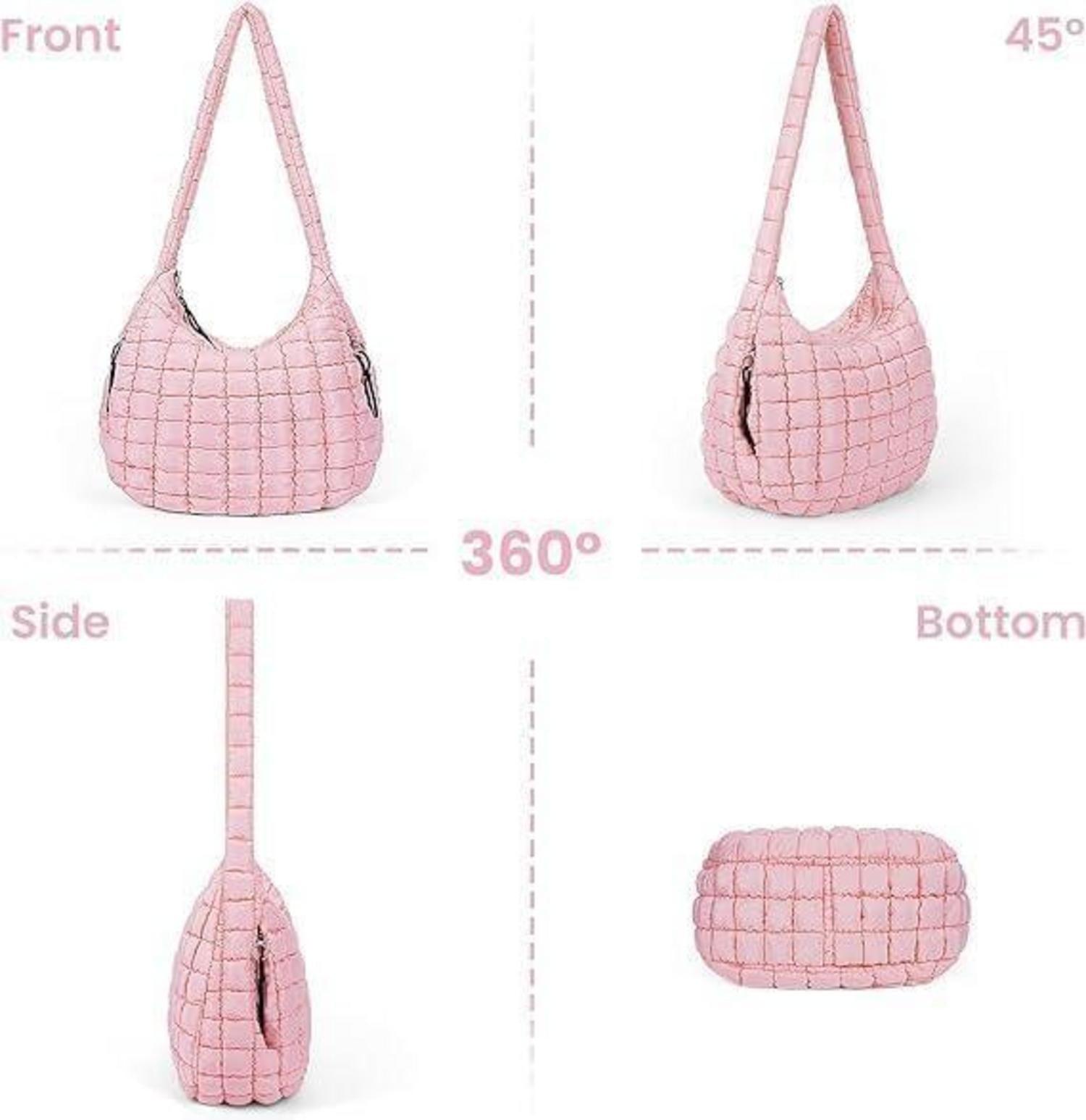 Gesteppte Umhängetasche Damen Puffer Crossbody Bag Einfarbig