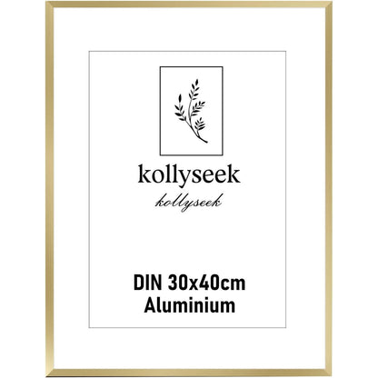 Bilderrahmen Aluminium Gold 30x40cm mit Acrylglas - Modernes