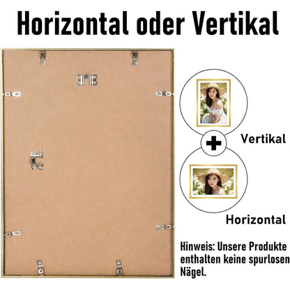 Bilderrahmen Aluminium Gold 30x40cm mit Acrylglas - Modernes