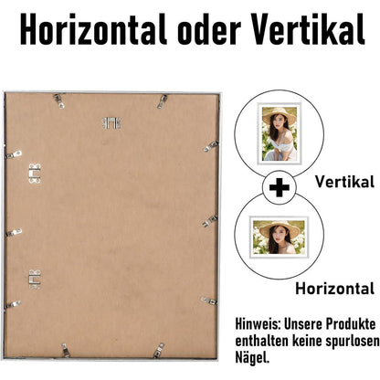 Bilderrahmen Aluminium 40x50 Silber Acrylglas Passepartout
