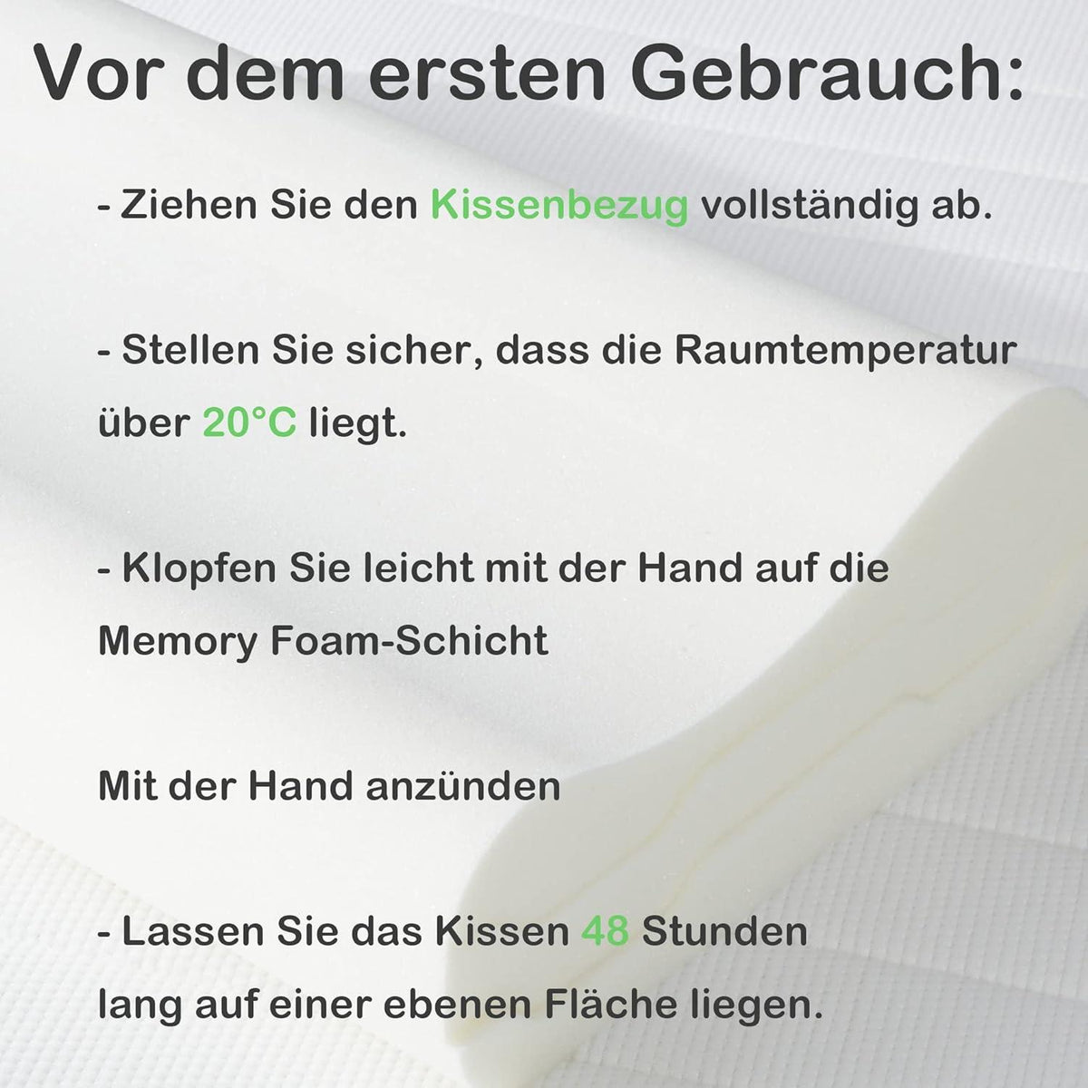 LAMB 2024 Memory Foam Kissen Ergonomisches Nackenstützkissen Seitenlage 2er Pack