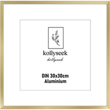 Aluminium Bilderrahmen 30x30 cm Gold Acrylglas Passepartout