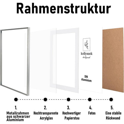 Aluminium Bilderrahmen 40x60cm silber modern mit Acrylglas