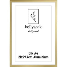 Aluminium Bilderrahmen DIN A4 gold Acrylglas modern