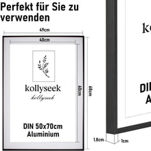 Aluminium Bilderrahmen Set 50x70 cm Schwarz Acrylglas 3er