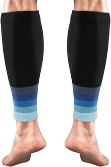 Sport Kompressionsstrümpfe 2er Set Wadenbandage Blau Verlauf