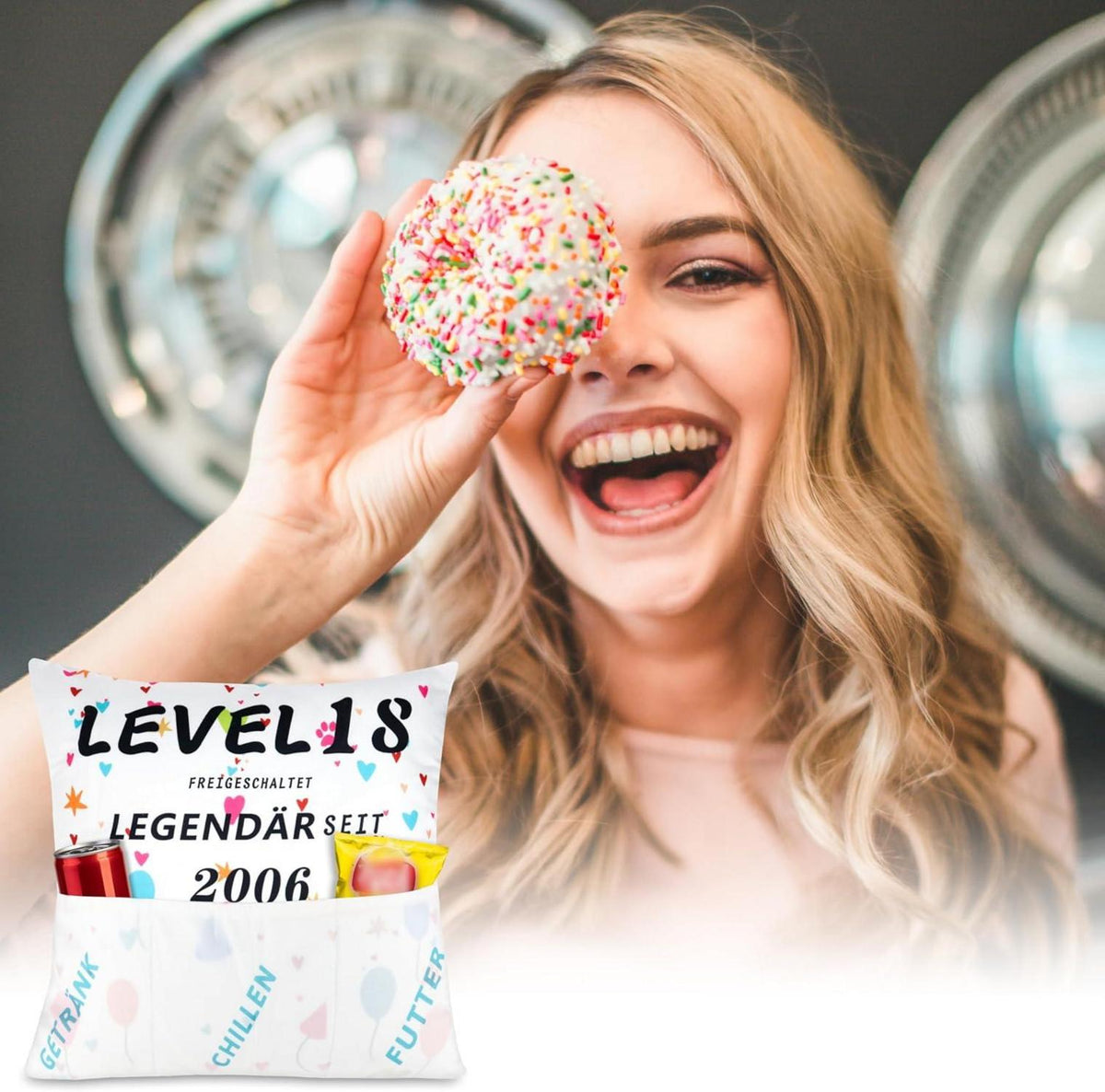18. Geburtstag Mädchen Geschenk Kissenbezug 45*45cm Lustig 3 Taschen
