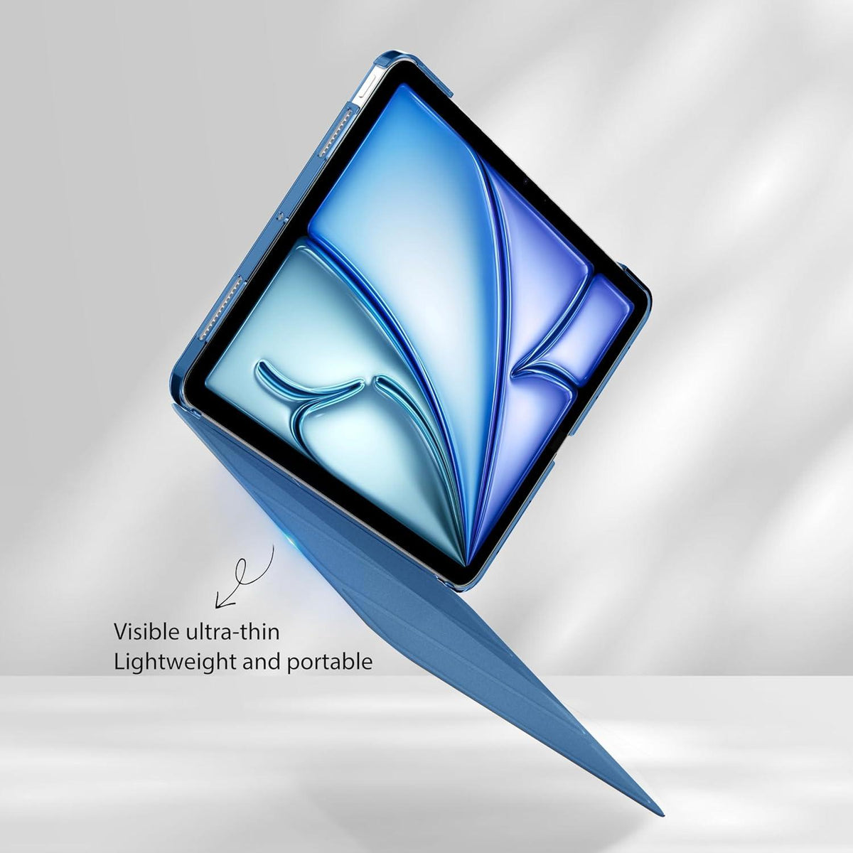 EasyAcc iPad Air M2 11 Zoll Hülle 2022 Meerblau Ultra Dünn Transluzent