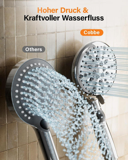 Duschkopf mit Schlauch Wassersparend 7+2 Strahlarten Handbrause Stoppfunktion