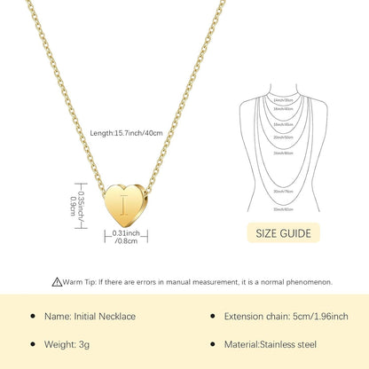 Symretie Goldkette mit Buchstaben | 14K Vergoldet Initial Herz Anhänger | Damen Mädchen