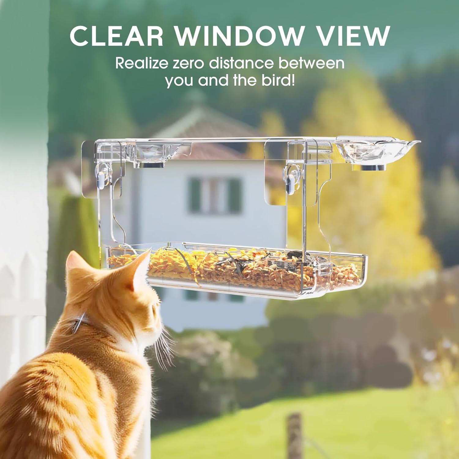 Fenster Vogelhaus Futterstation mit Tränke 2 Fächer Wildvögel