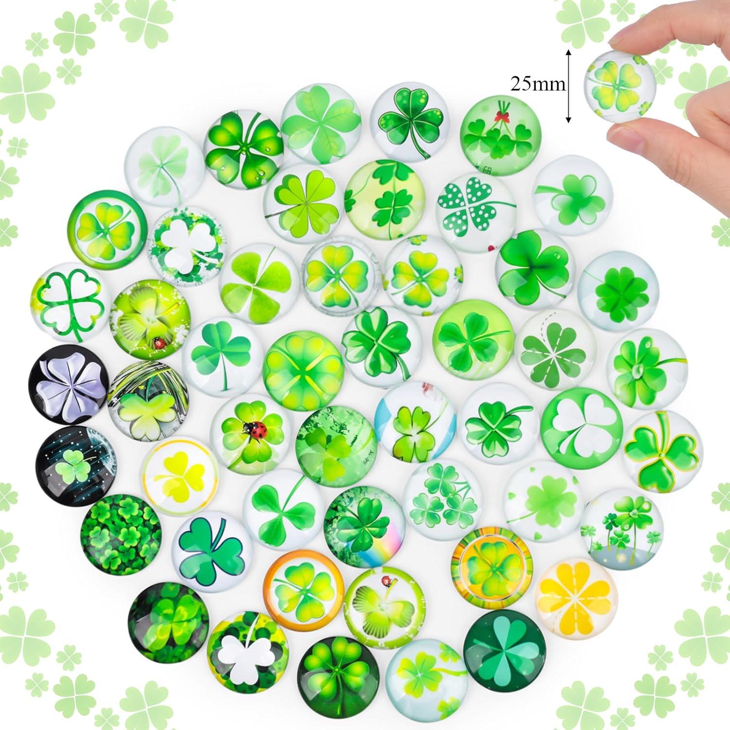 DIY Glassteine 25mm Kleeblatt Bunt, 90-95 Stück - Deko