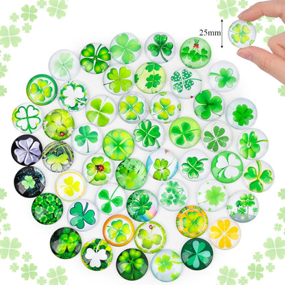 DIY Glassteine 25mm Kleeblatt Bunt, 90-95 Stück - Deko