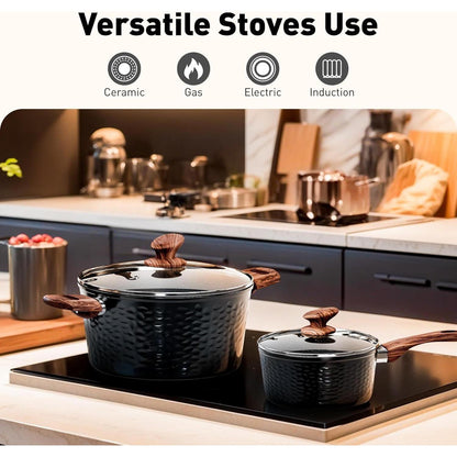 Induktions Topfset 12-teilig mit Granitbeschichtung