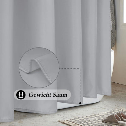 Duschvorhang 100x200 Grau Wasserdicht Antischimmel Polyester Stoff