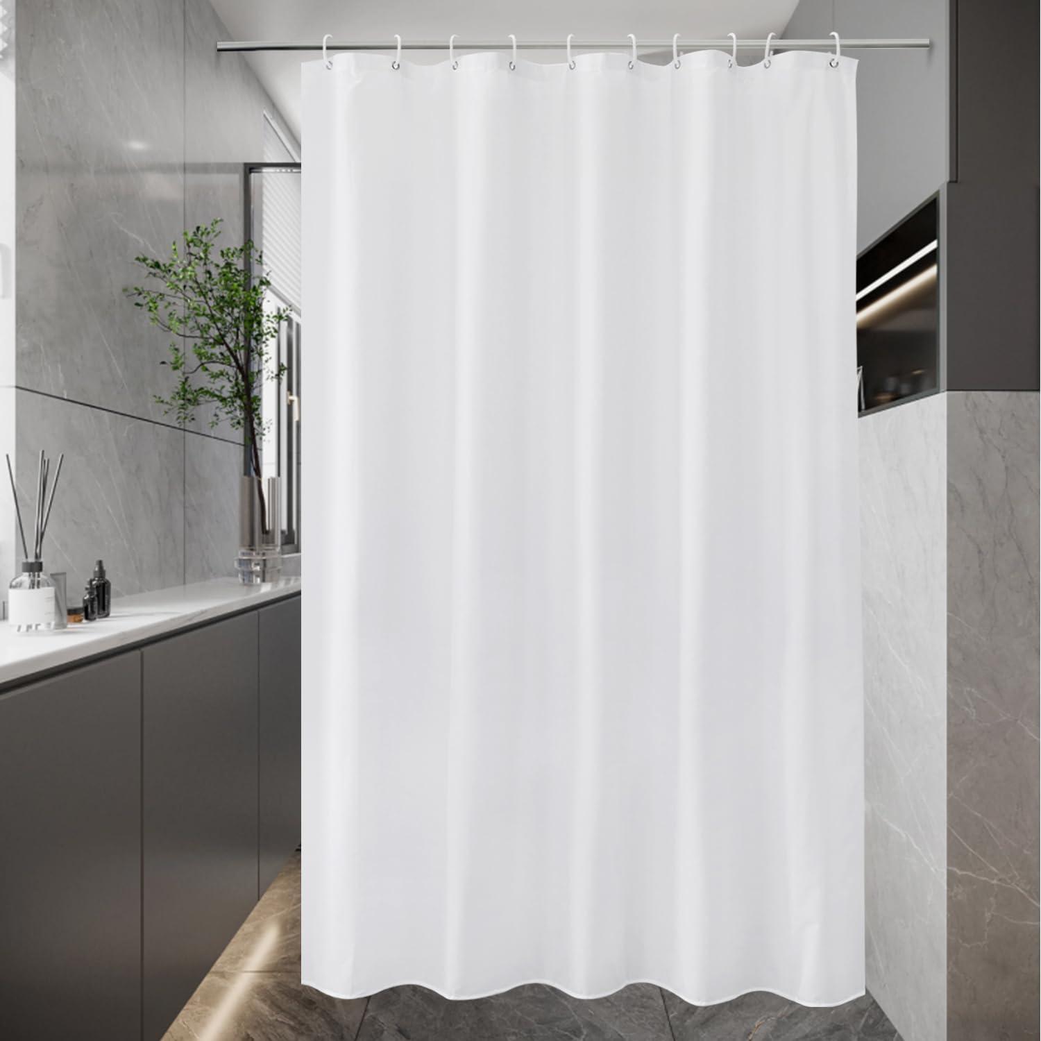 Weißer Duschvorhang 150x180cm Polyester Anti-Schimmel wasserdicht with