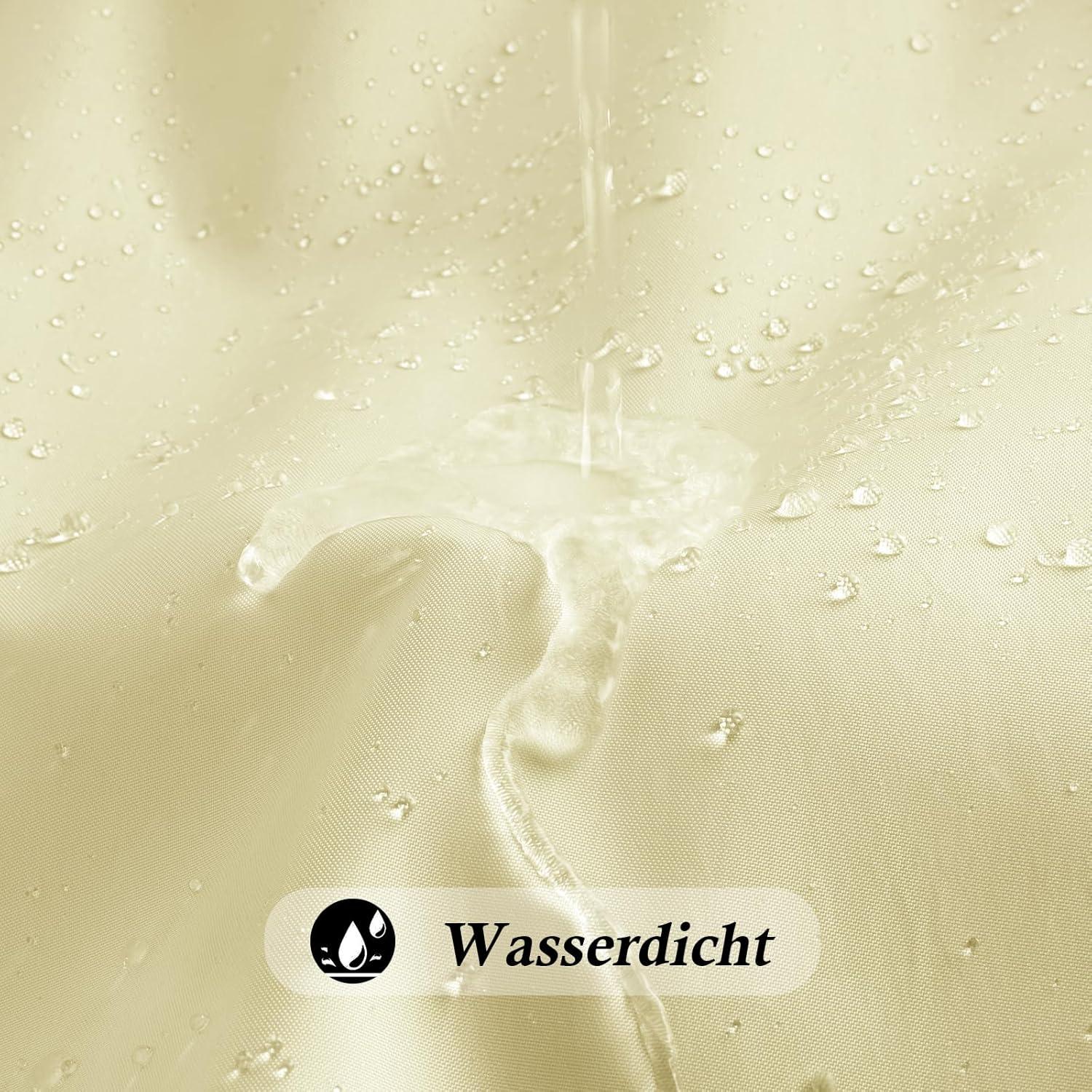 Duschvorhang Beige 180x200 cm Waschbar Wasserdicht Polyester Stoff