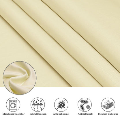 Duschvorhang Beige 180x200 cm Textil Polyester Wasserdicht Waschbar 180x200cm