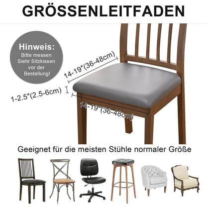 Stuhlbezüge 6er-Set, wasserdicht & abnehmbar in Lederoptik