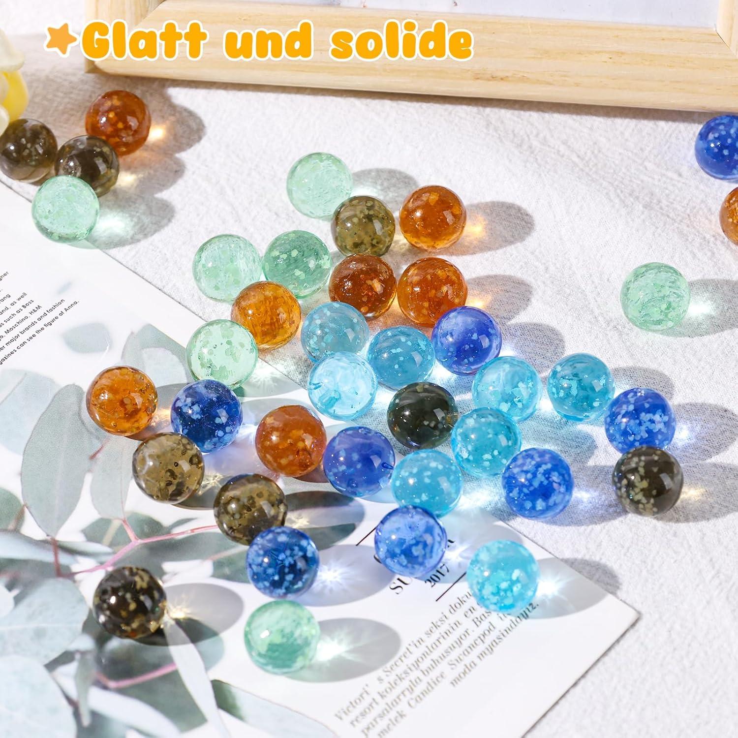 Glasmurmeln 40 Stück Bunt 1,4 cm Glow-in-The-Dark Marmor-Spiele & DIY